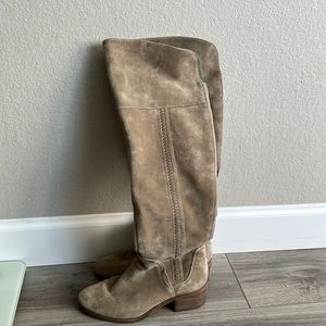 Vince Camuto gray suede knee high boots